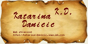 Katarina Daničić vizit kartica